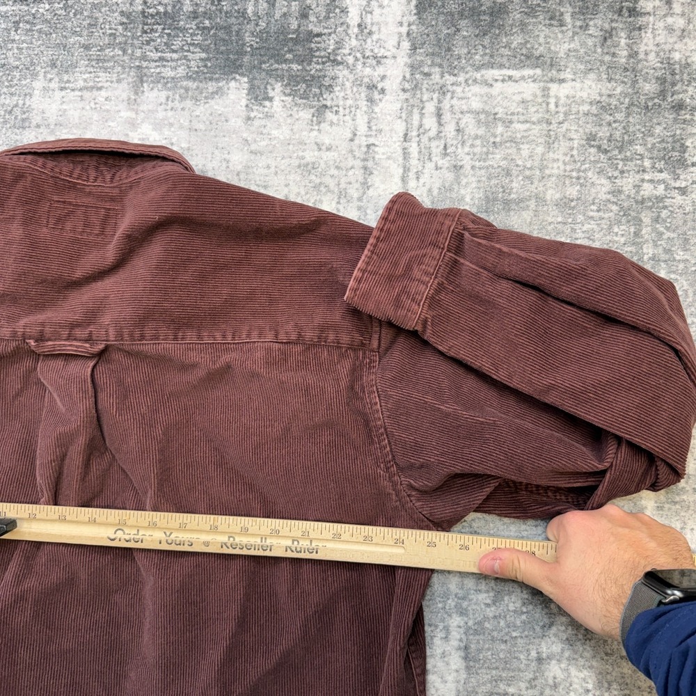 VTG Eddie Bauer Corduroy Shirt Mens XL Brown Heavy Cotton Workshirt Oversized - Picture 8 of 9